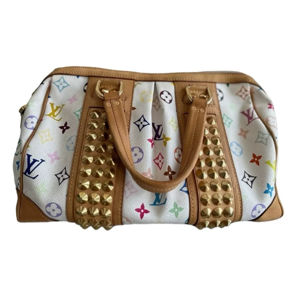 LOUIS VUITTON Monogram Multi Color Courtney MM Hand Bag White - Picture 1 of 9